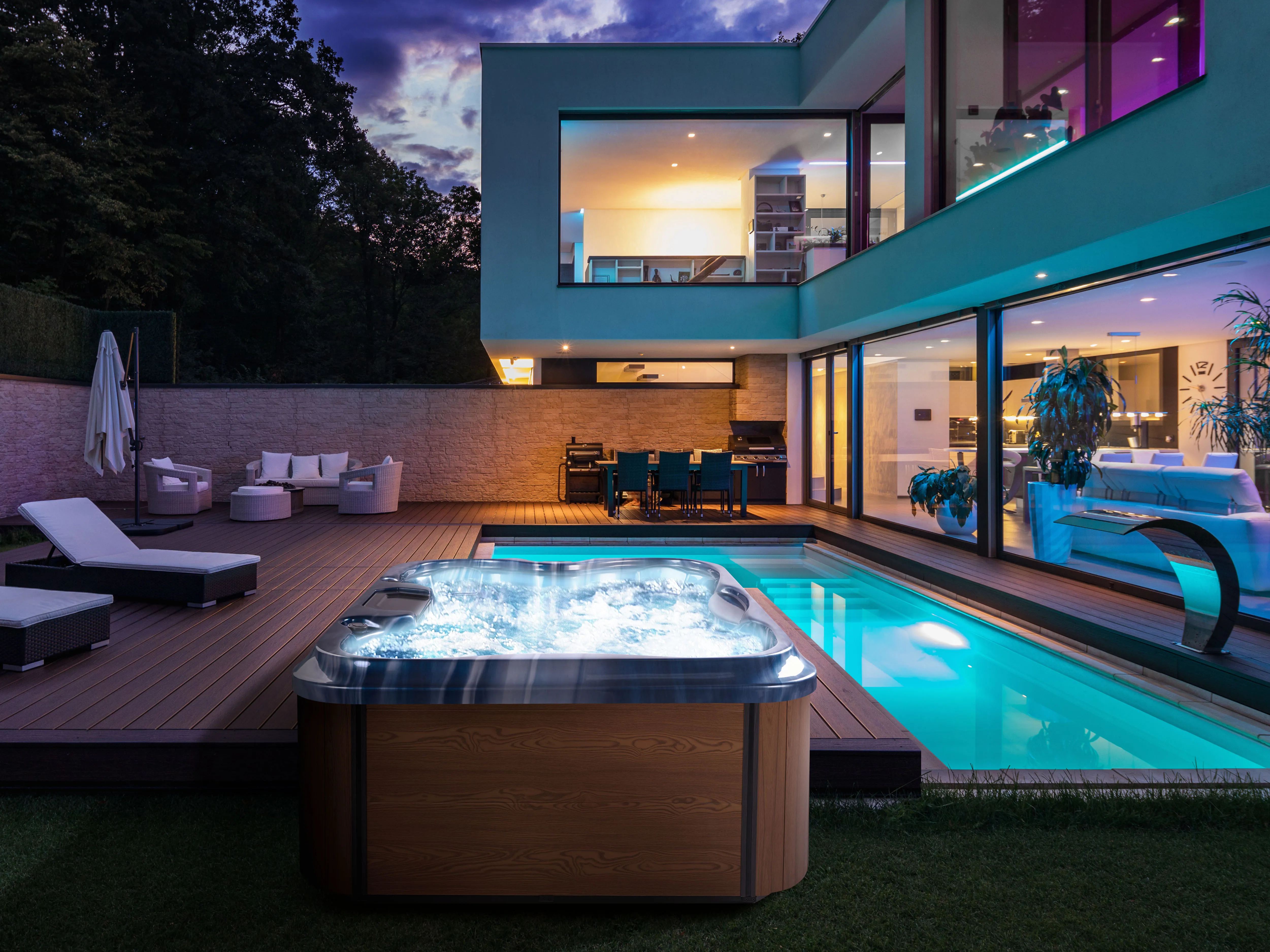 Outdoor Hot Tub with LED ARCELIA Blue