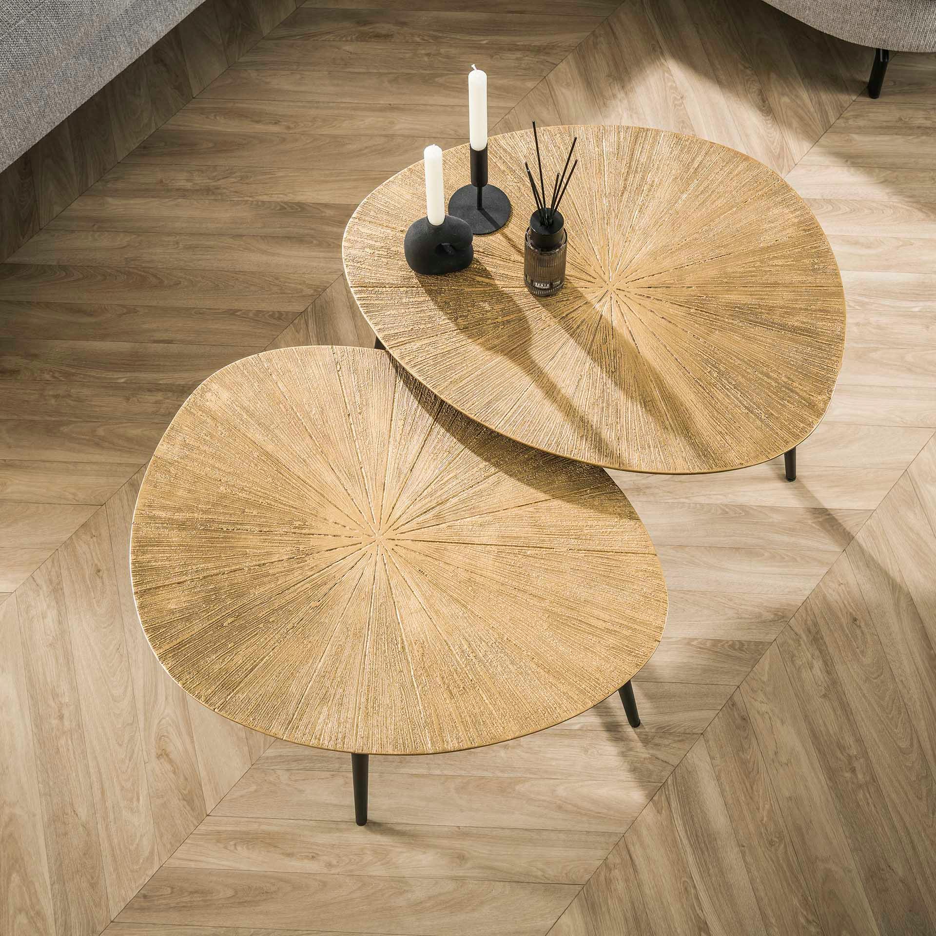 Table basse organique, motif soleil (lot de 2) RALF