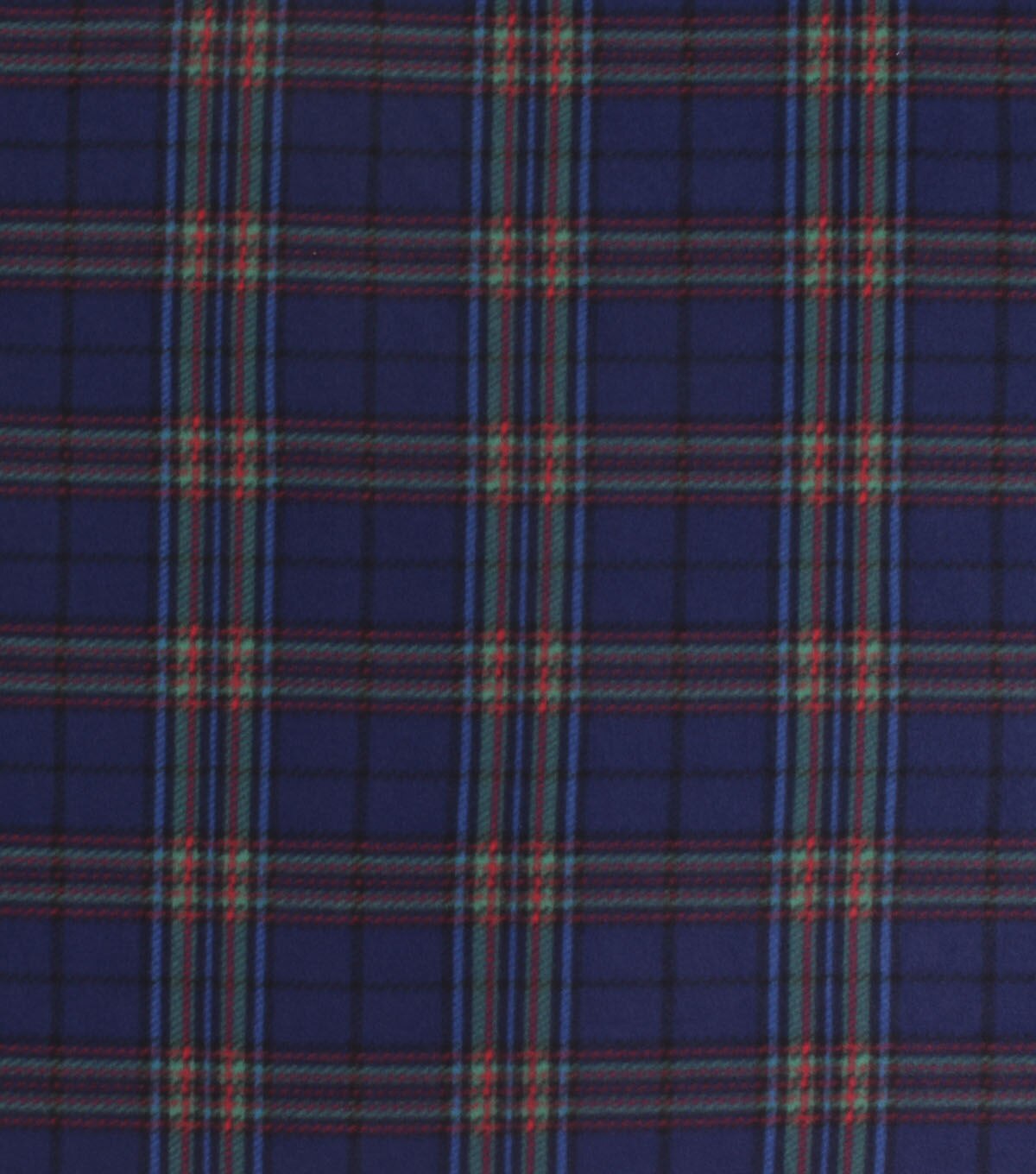 Navy Tartan Plaid Blizzard Fleece Fabric