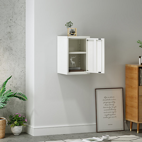 Armoire murale Burlöv 50 x 33 x 35 cm acier blanc en.casa