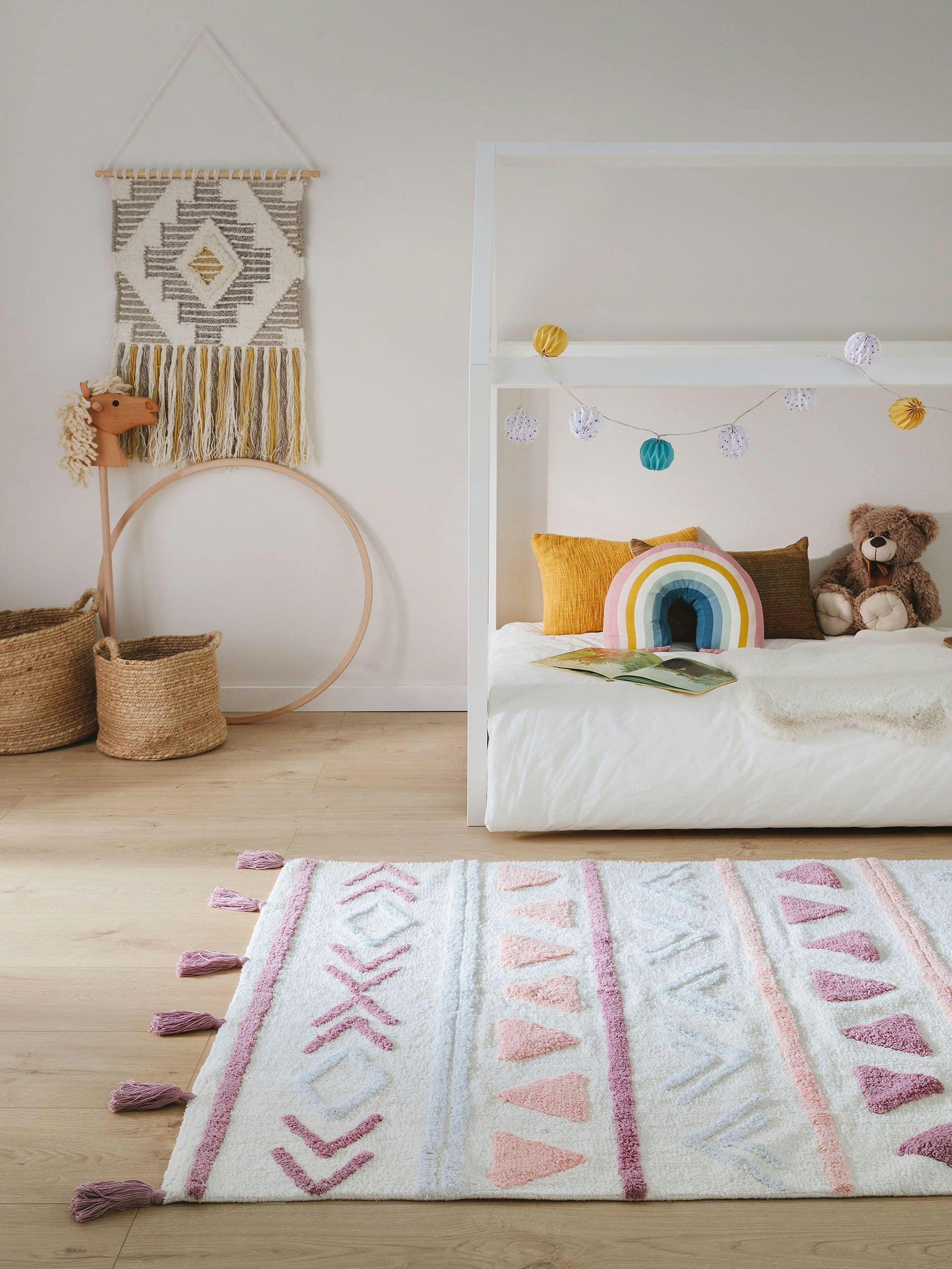 LEVI - Tapis lavables pour enfants rose 160x230