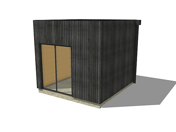 Bureau de jardin 4 saisons en bois 3,3 x 3,5 x 3,2 m / isolation RE2020 / menuiseries alu k-line