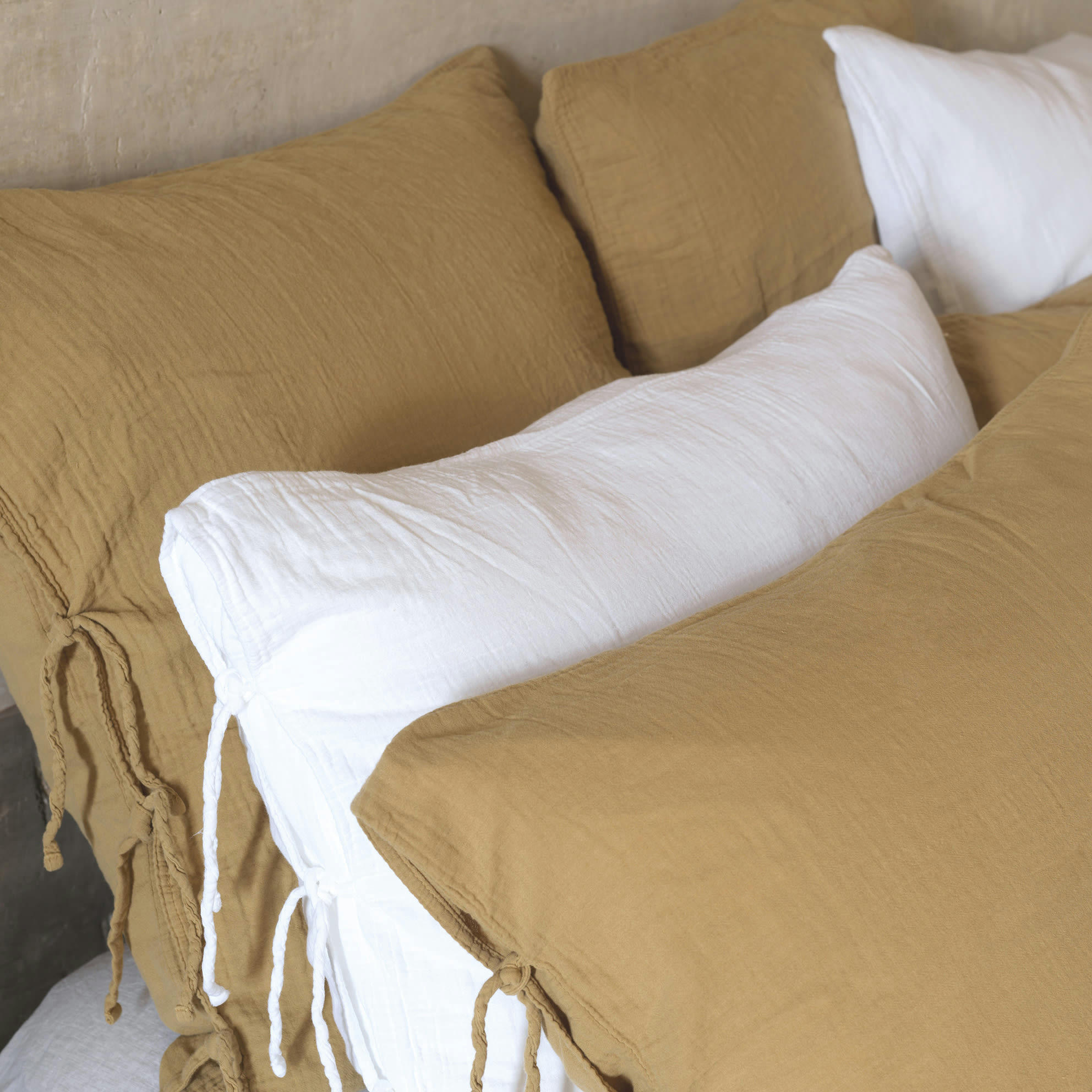 GAZE DE COTON LIGHT - Housse de couette en gaze de coton light camel 260X240 CM