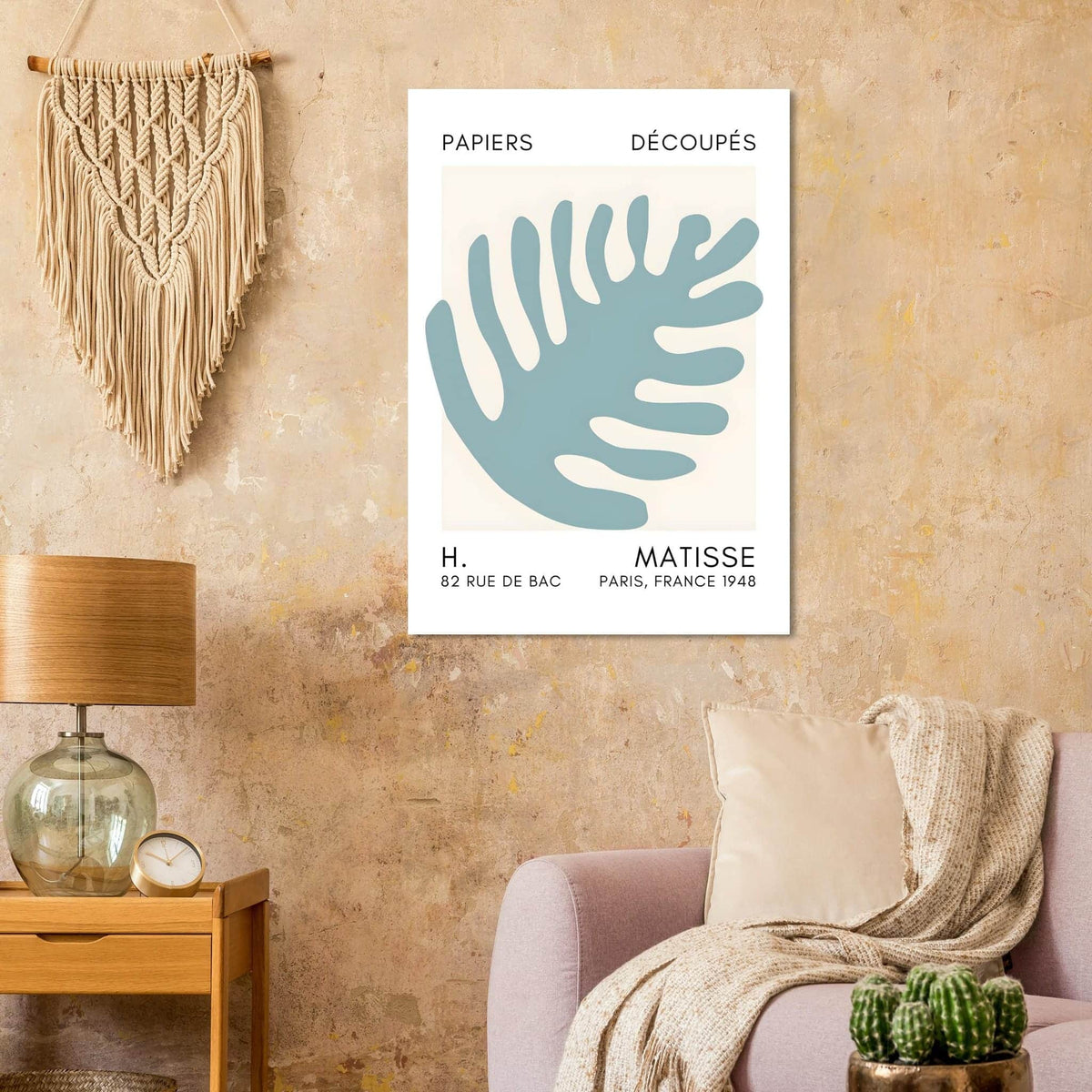 Artfulprints Poster Matisse – Coral bloom turquoise  - 70x100 cm - Turquoise