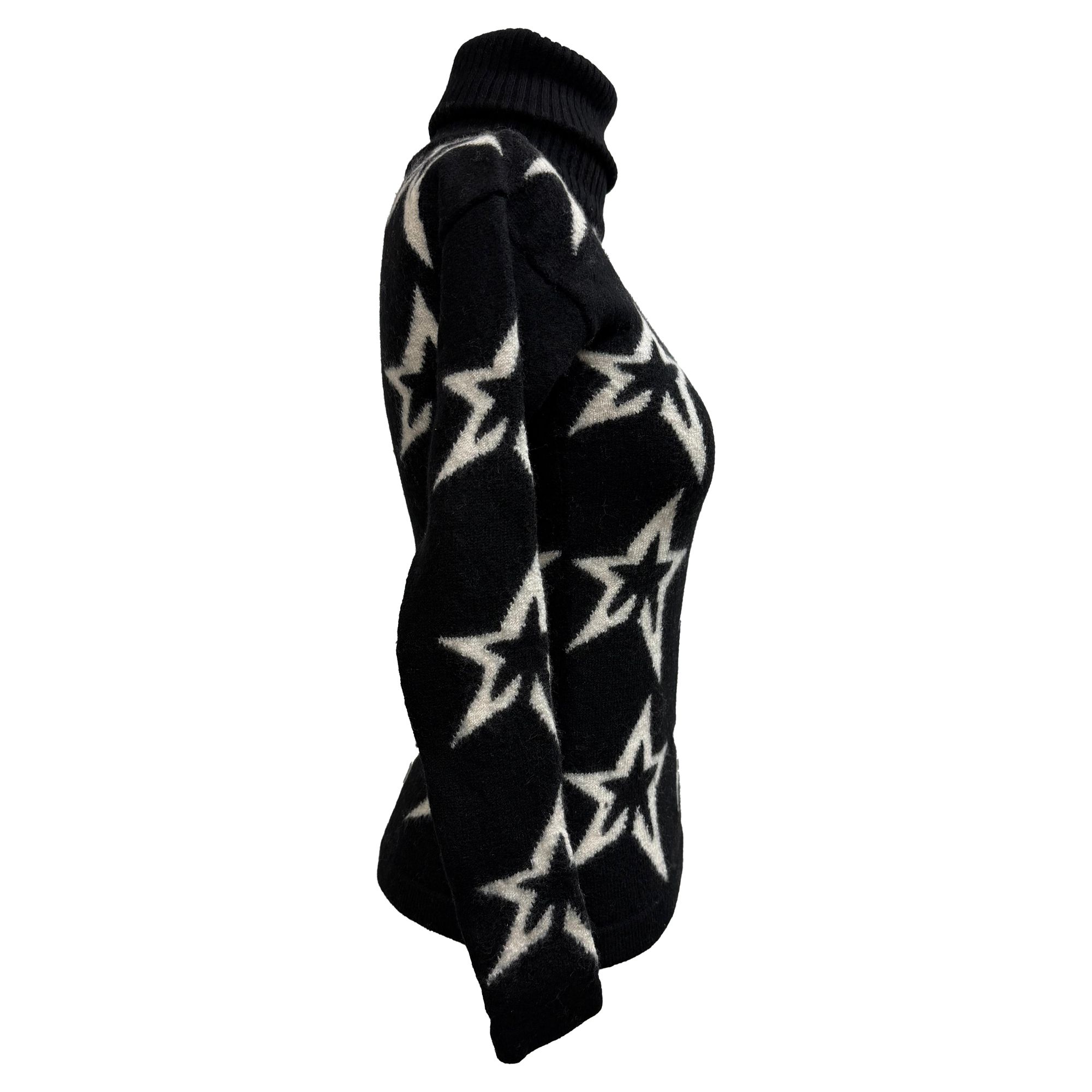 Perfect Moment Preloved Star Dust Rolled Neck Sweater in Black Merino Wool