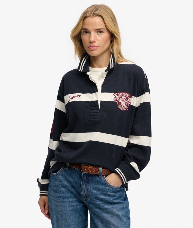 Crest Stripe Rugby Top