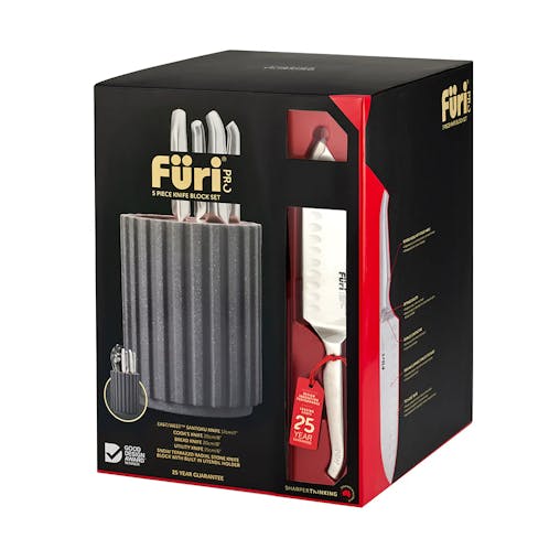 Furi Pro Radial 5pc Knife Block Set Snow Flint 5 Piece