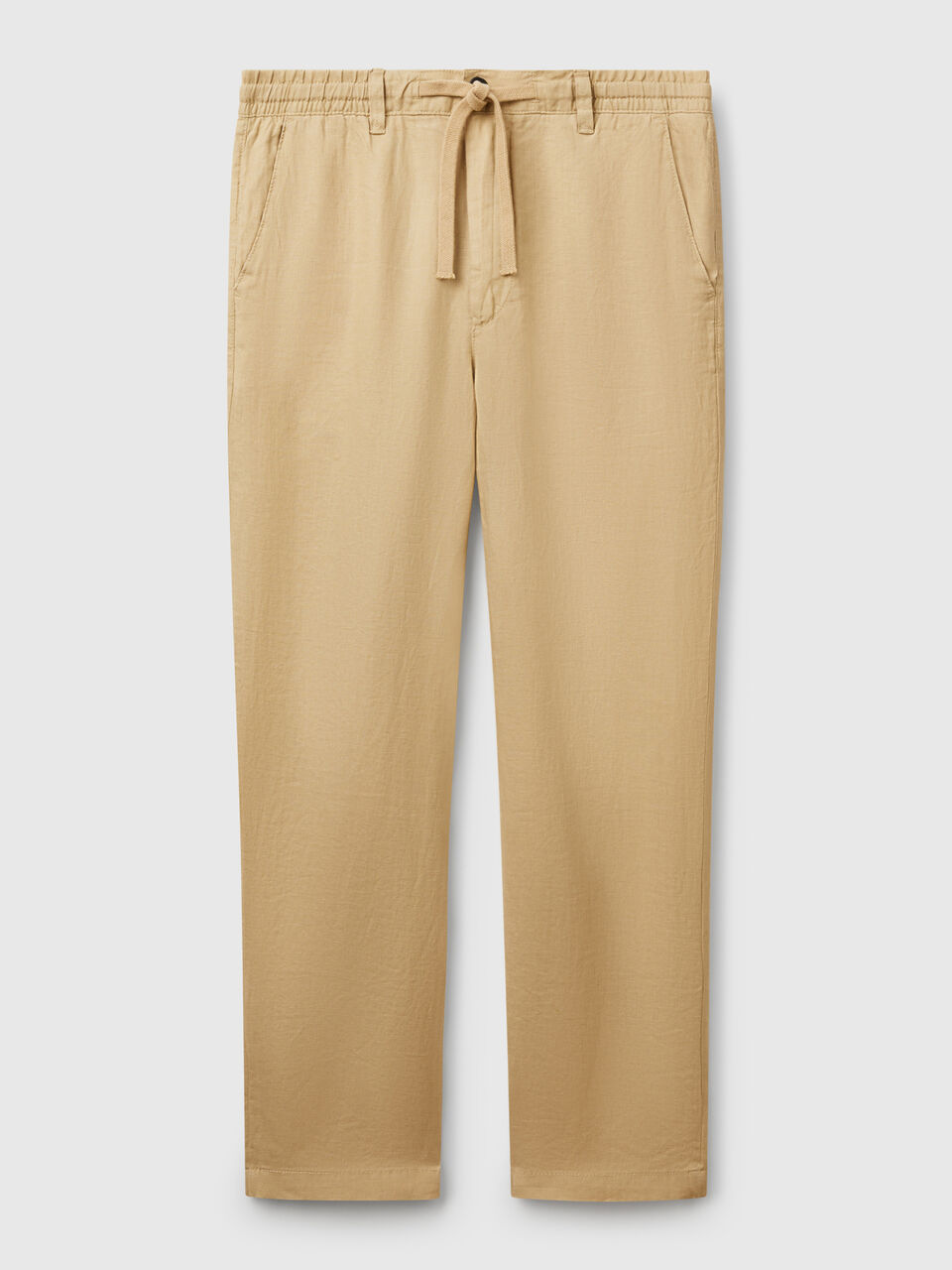Trousers in pure linen with drawstring