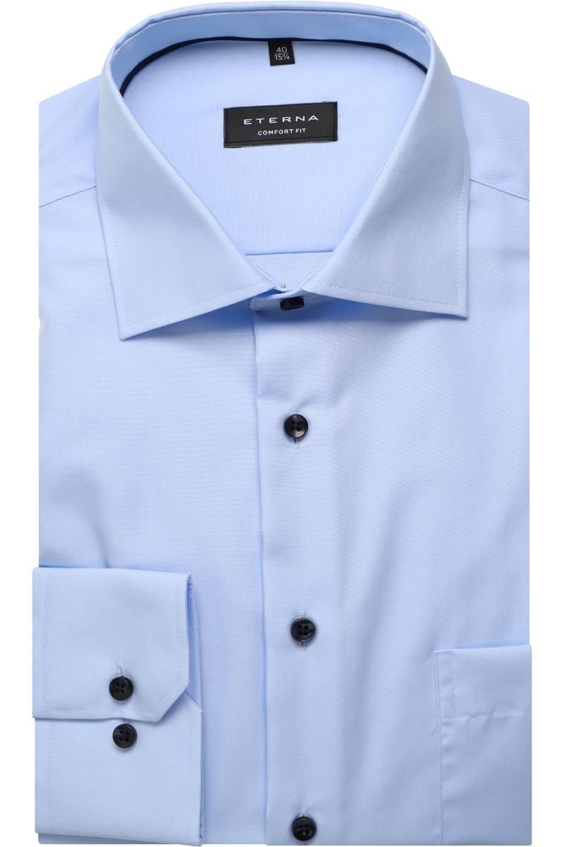 ETERNA Comfort Fit Hemd hellblau, Einfarbig (extra kurzer Arm)