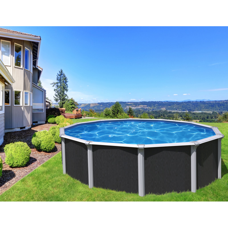 Piscine anthracite Osmose Ø 3,95 x 1,32 m