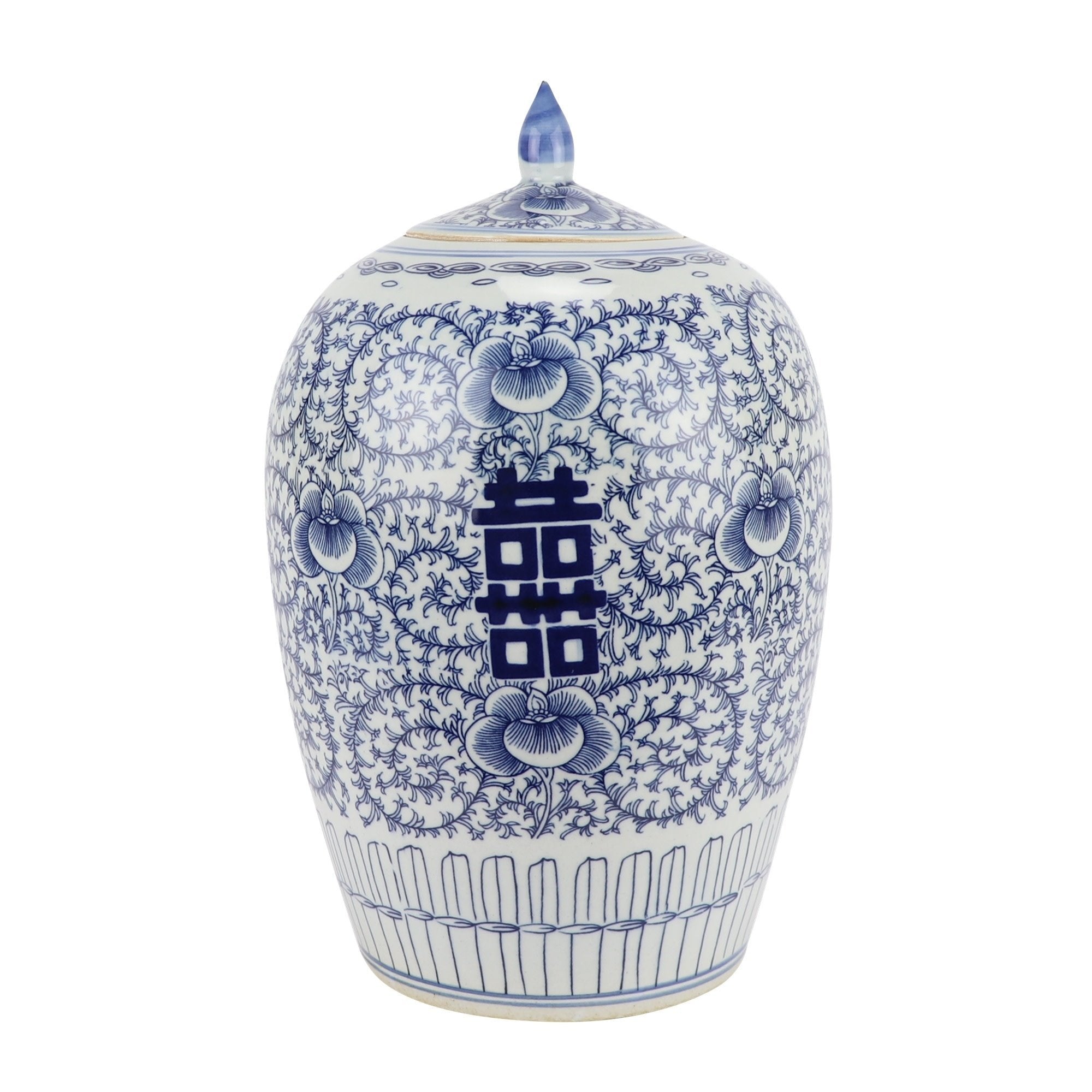 Fine Asianliving Chinese Gemberpot Blauw Wit Dubbele
