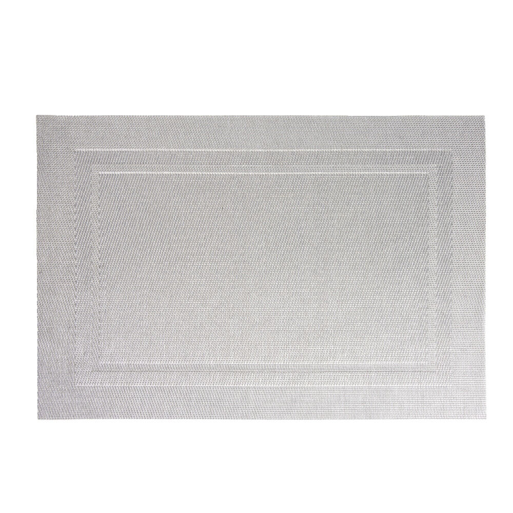 Set de table rectangulaire PVC 30x45cm effet tissé gris