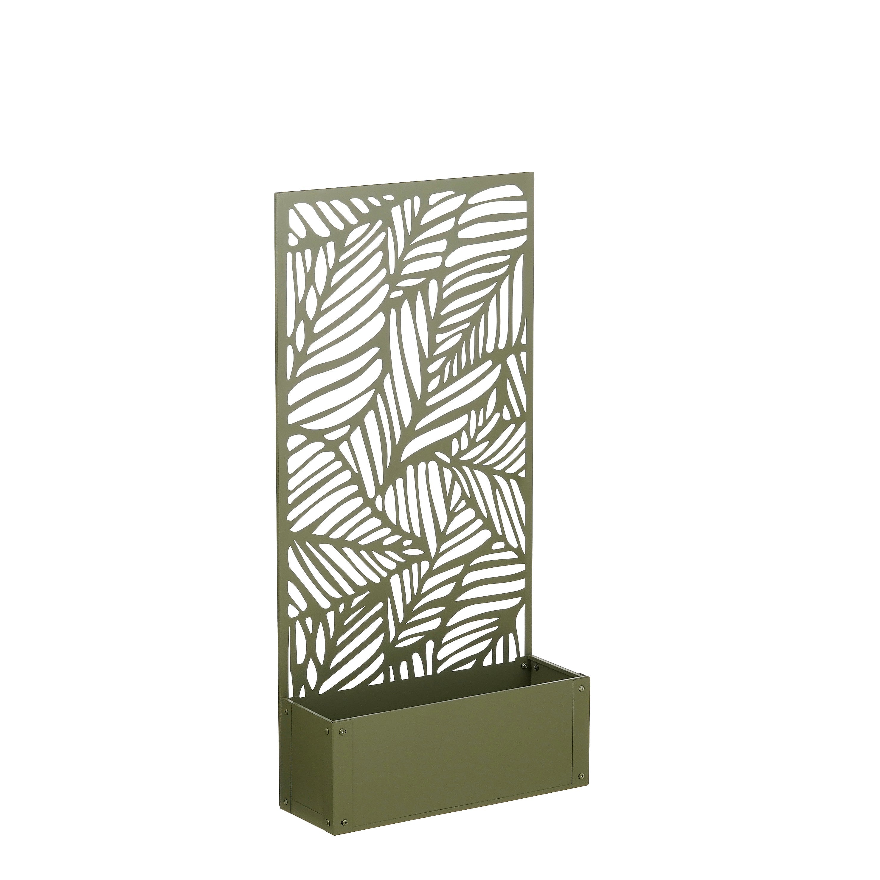 Mica Decorations Sapri Plantensteun - Plantenbak met Klimrek voor Klimplanten - Plantenstandaard Vrijstaand of tegen Muur - 57,5 x 21 x 118 cm - Groen