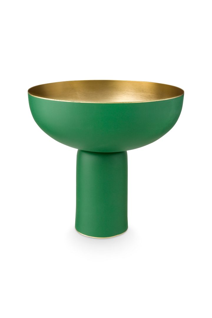 Pip Studio Serveerschaal - Ronde Vorm - Groen - Metaal - 23 x 24 cm