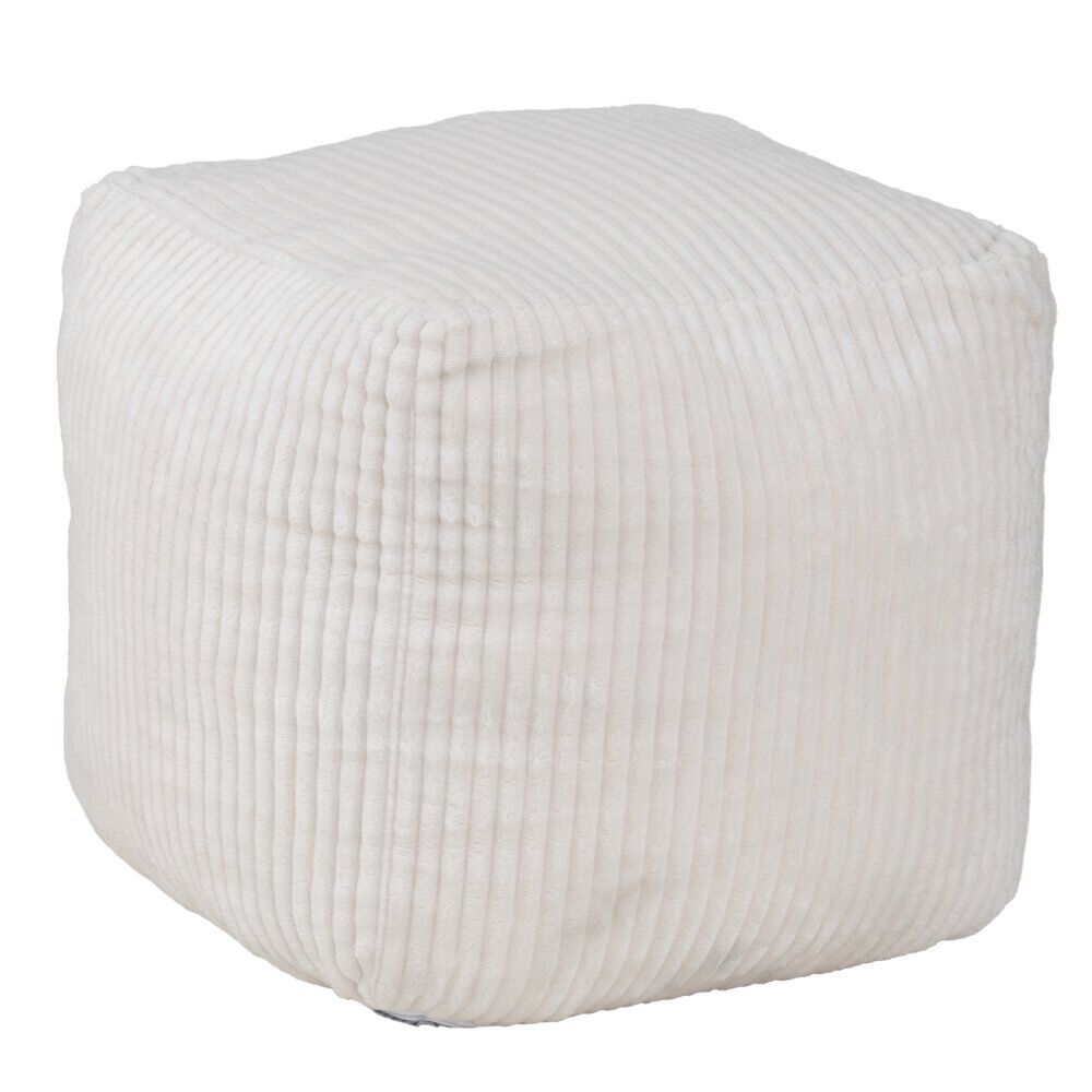 Pouf Haly tissu côtelé beige 40x40xH40cm
