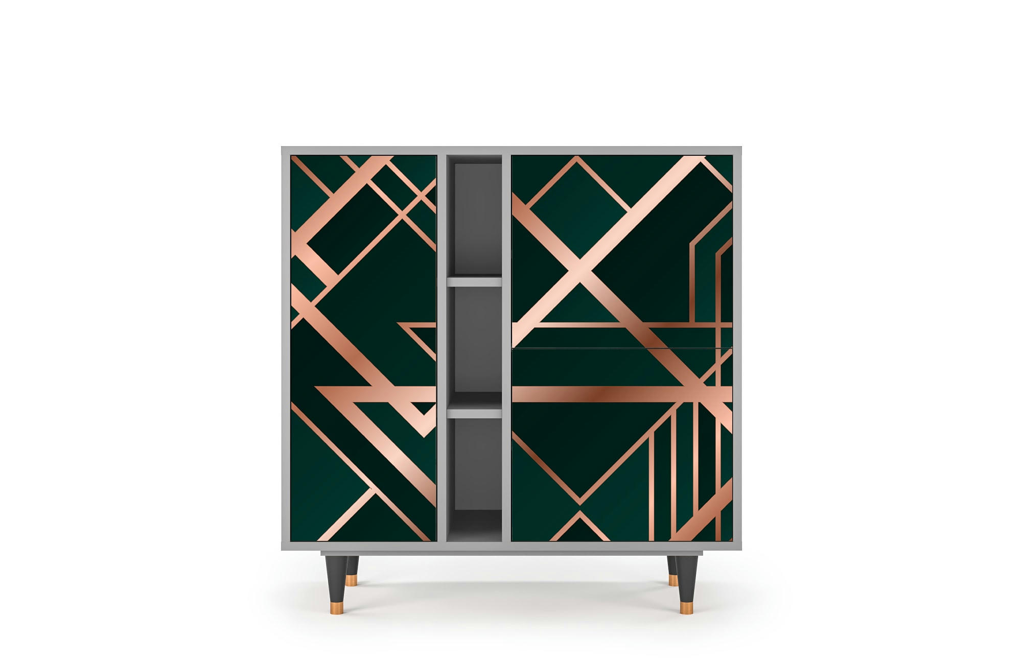 EMERALD GATSBY - Buffet  vert 3 portes L 94 cm