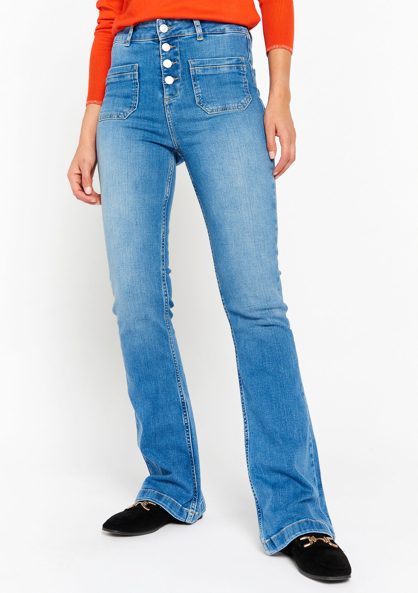 Flared jeans met hoge taille