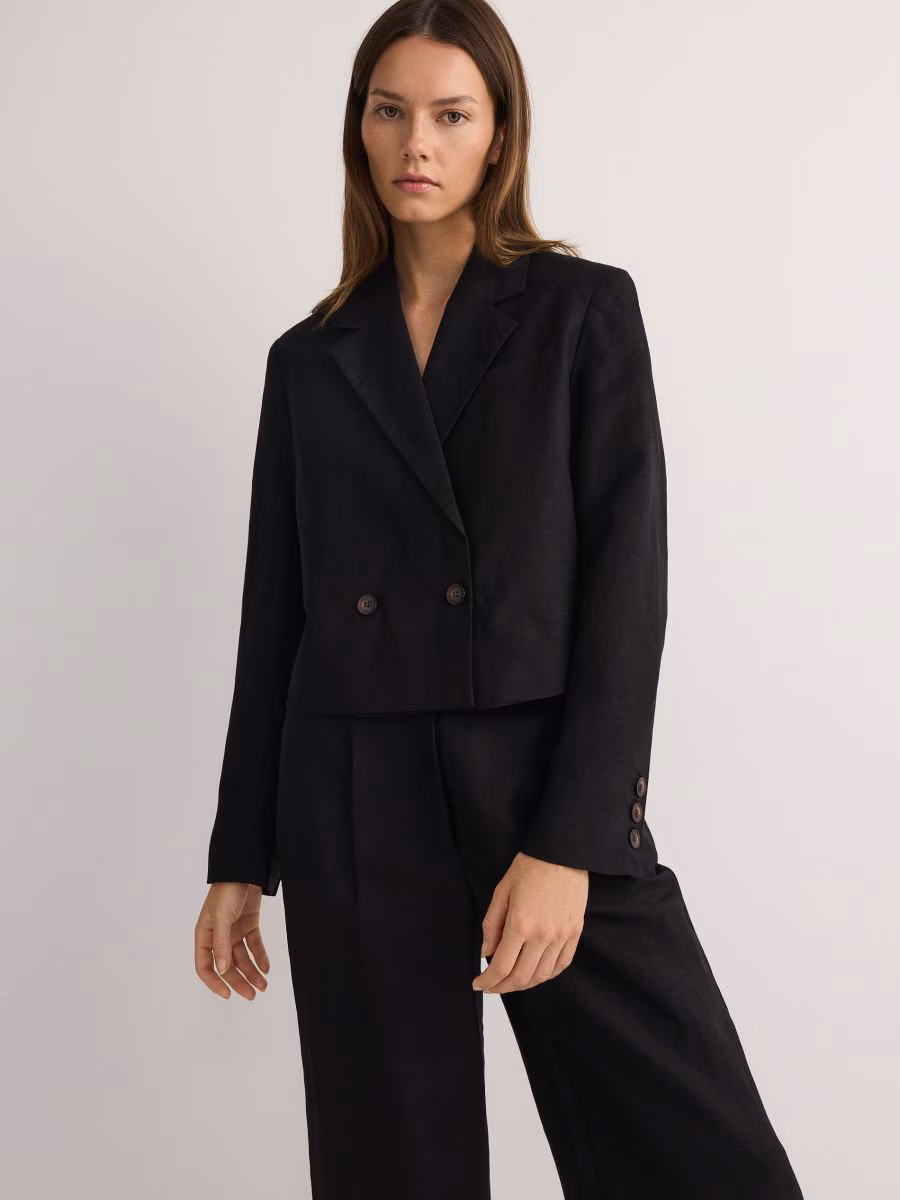 Linen Rich Blazer With Viscose Blend