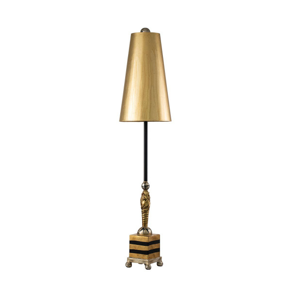 Lampa stołowazłoto-czarna-srebrna Noma Luxe 1xE27x60W wys:102cm Flambeau