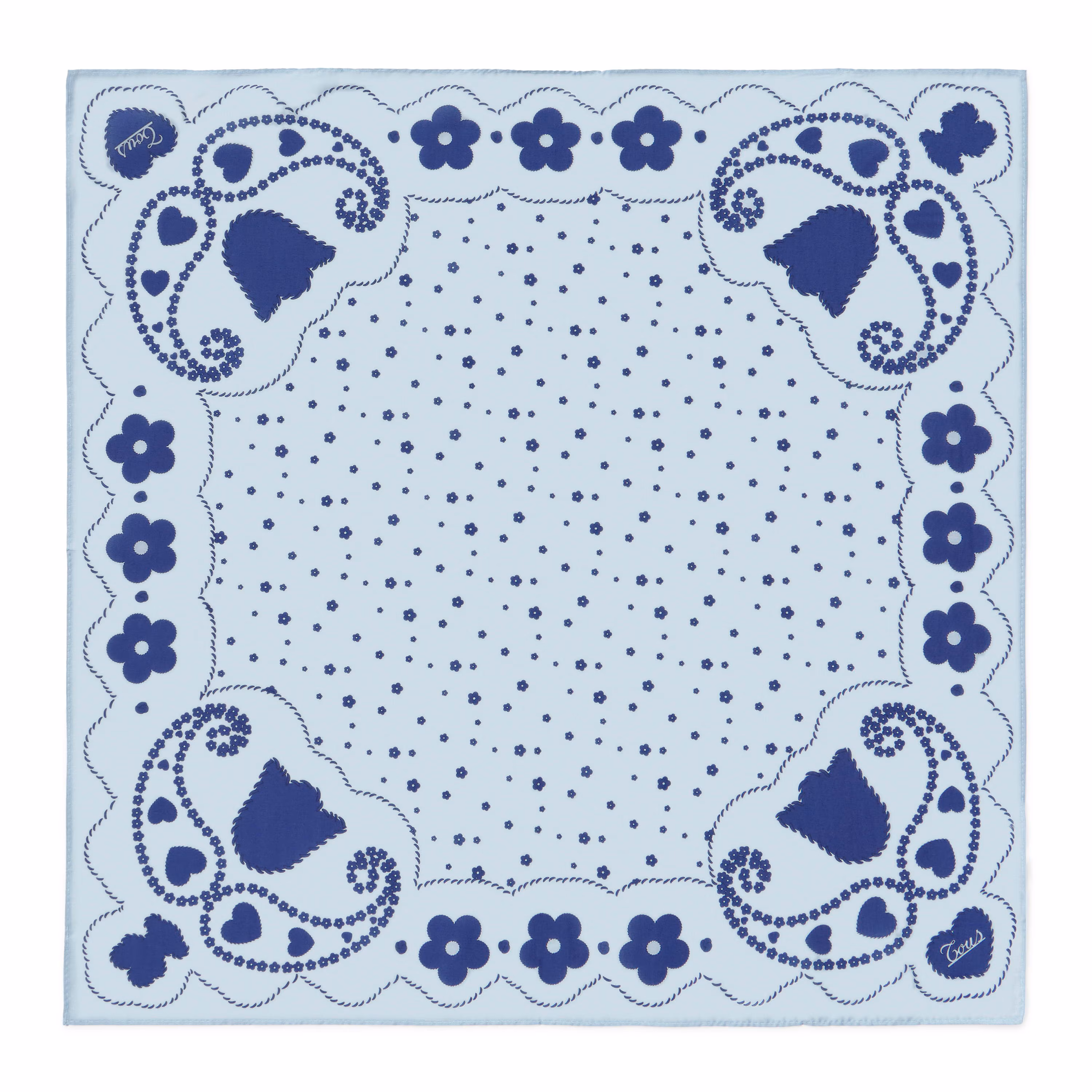 Pañuelo cuadrado azul cielo TOUS Motifs Paisley