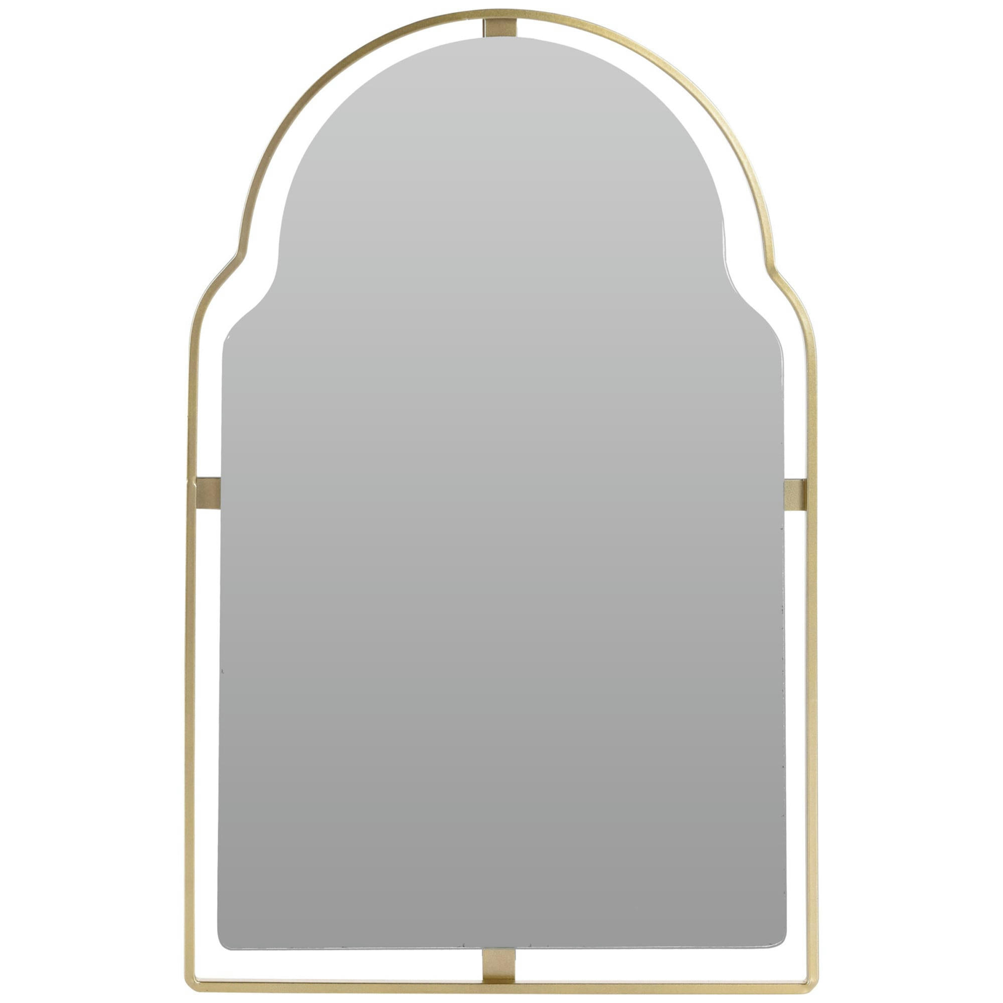 - Miroir en métal doré haut incurvé 28x0.5x45cm