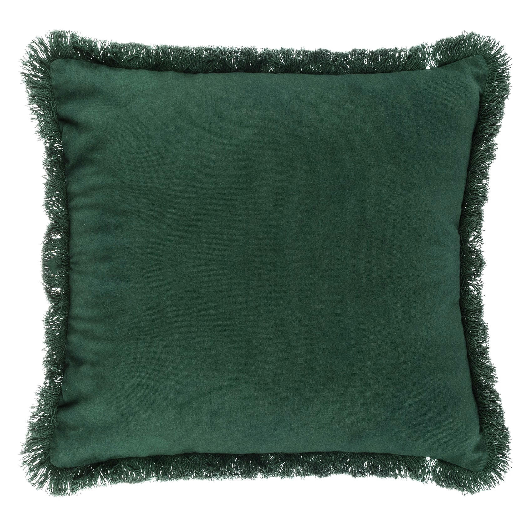 - Housse de coussin à franges imprimé tropical coton vert 40x40 cm