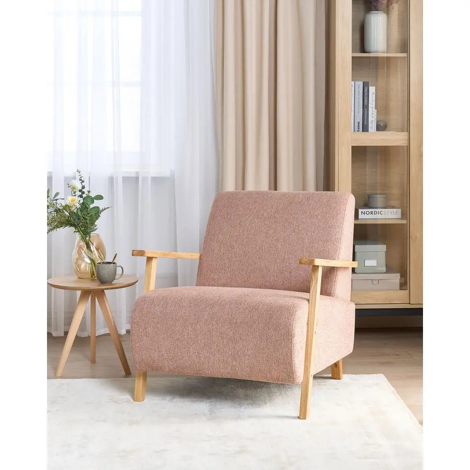 LESJA - Fauteuil - Roze - Stof