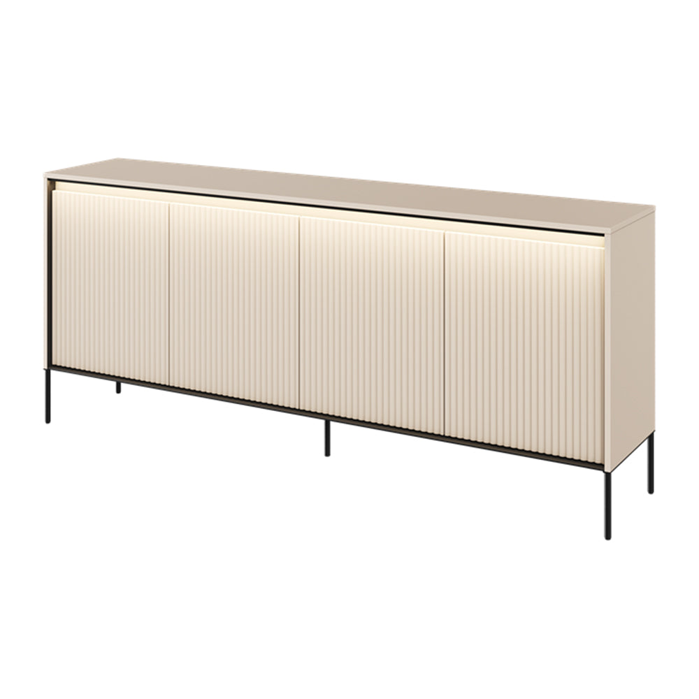 by fonQ Brive Dressoir B 193 cm - 4-deurs met Verlichting - Zand