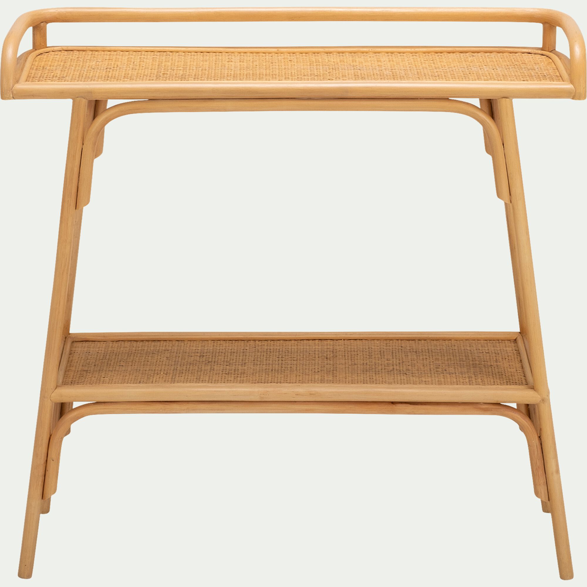 PICHOLINE - Console en bois et rotin - bois clair
