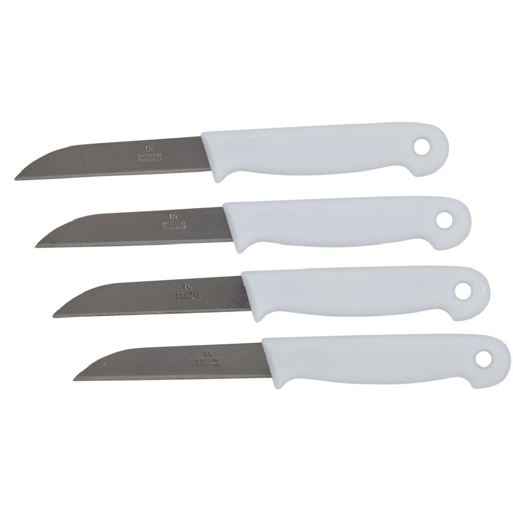 éplucheur 4pcs en acier   plastique noir/blanc/gris/rouge