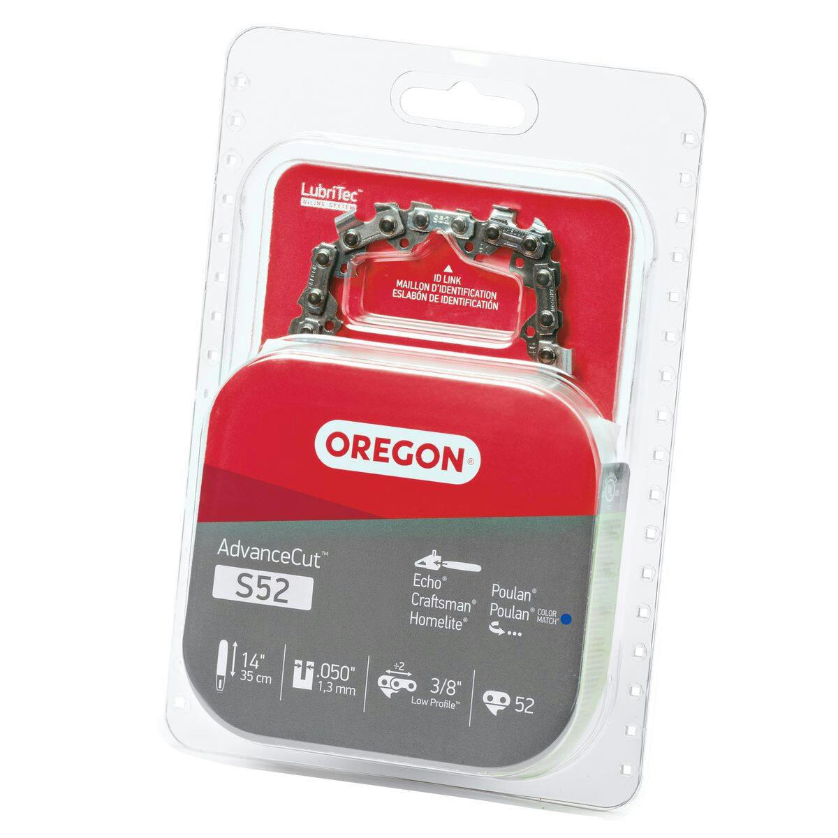 Oregon S52 AdvanceCut Replacement Chainsaw Chain, Fits Various Brands & Models, 14-in