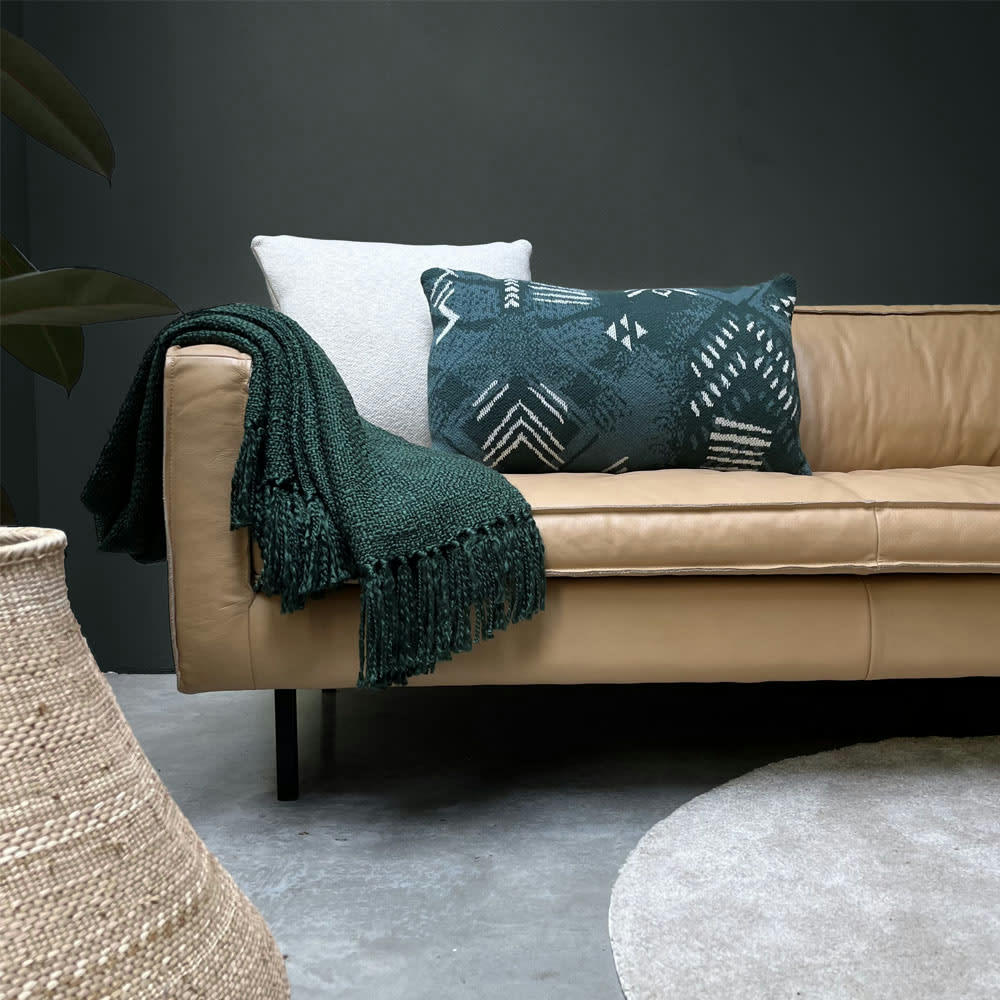 TRICOTÉ - Coussin tricoté vert 35x60