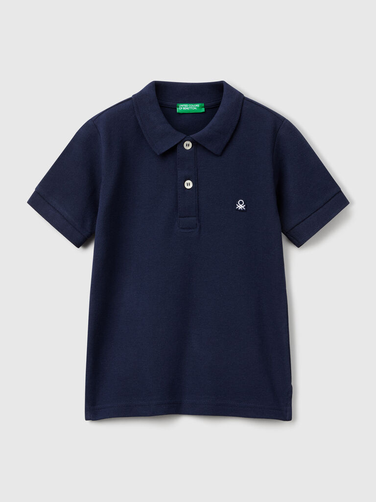Short sleeve polo in pure cotton