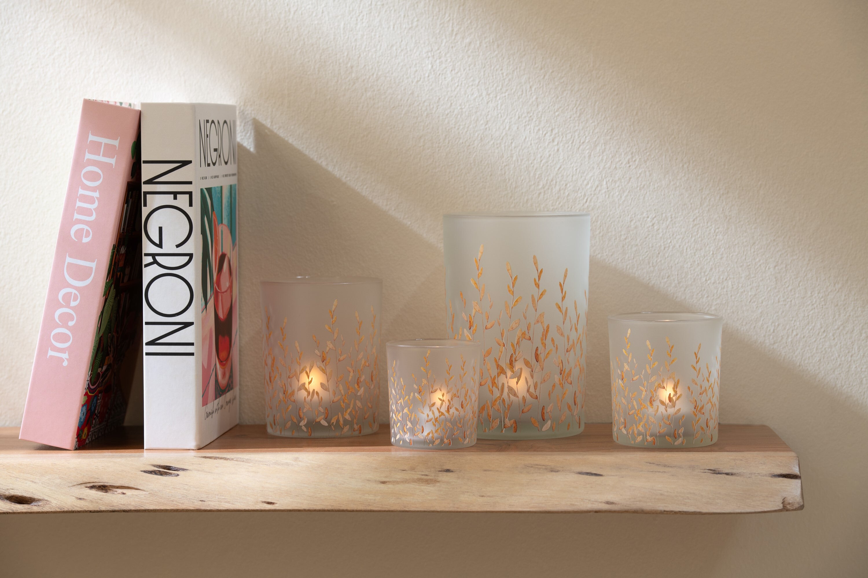 J-Line windlicht Sally - glas - oranje/transparant - extra small