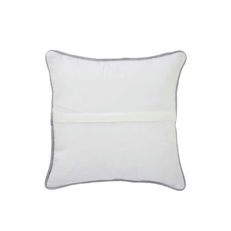 OURLET - Coussin coton blanc/gris 45x45