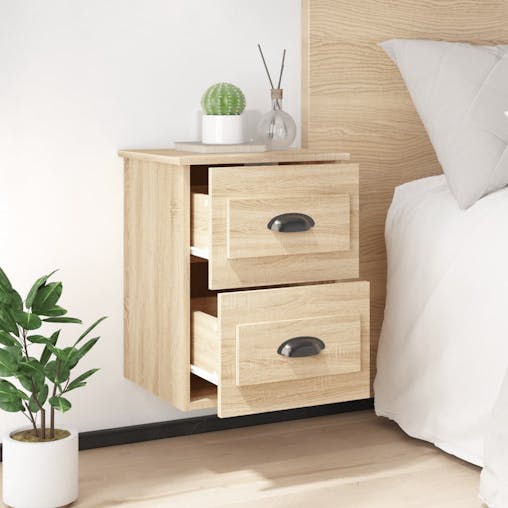 NNEVL Wall-mounted Bedside Cabinet Sonoma Oak 41.5x36x53cm
