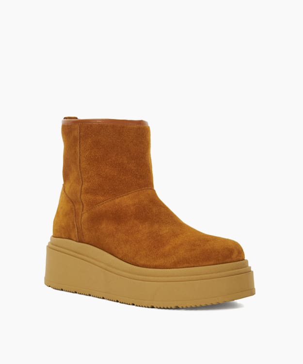 Podsey Tan - Faux Shearling Lined Platform Boots