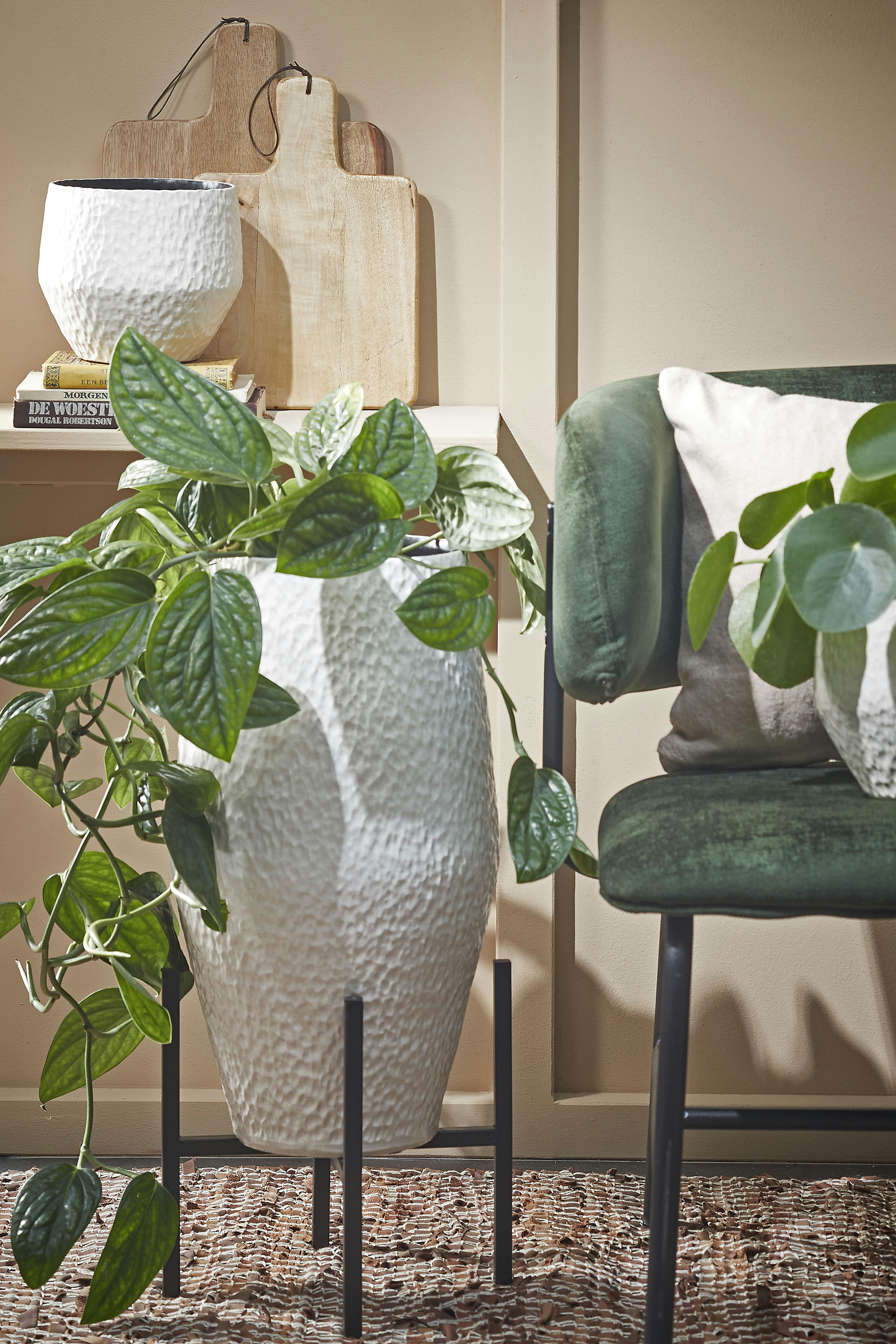 ASCOT - Porte-plante en métal noir H25