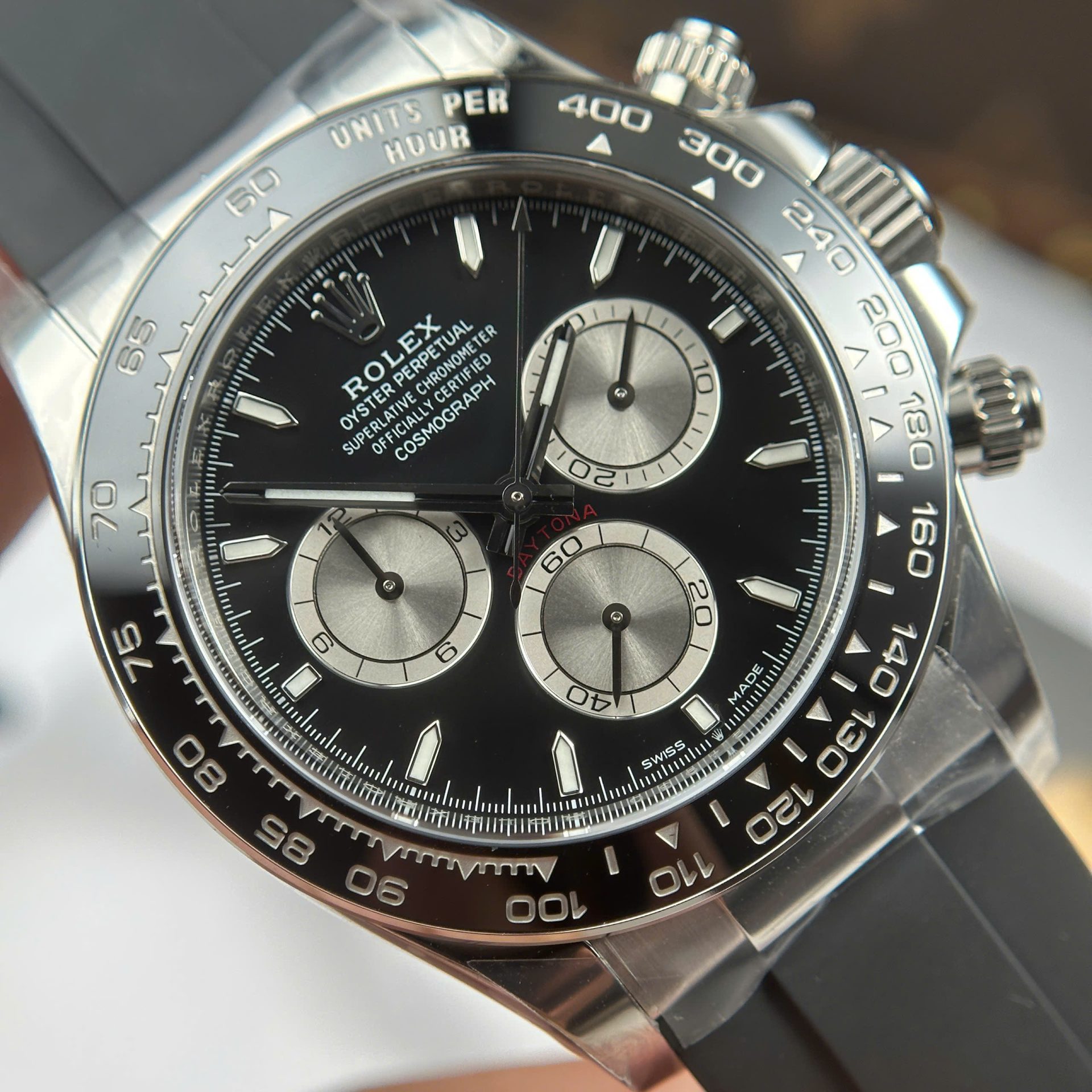 Rolex Daytona 126519L 904L Steel Black Dial 40mm Oysterflex Super Clone