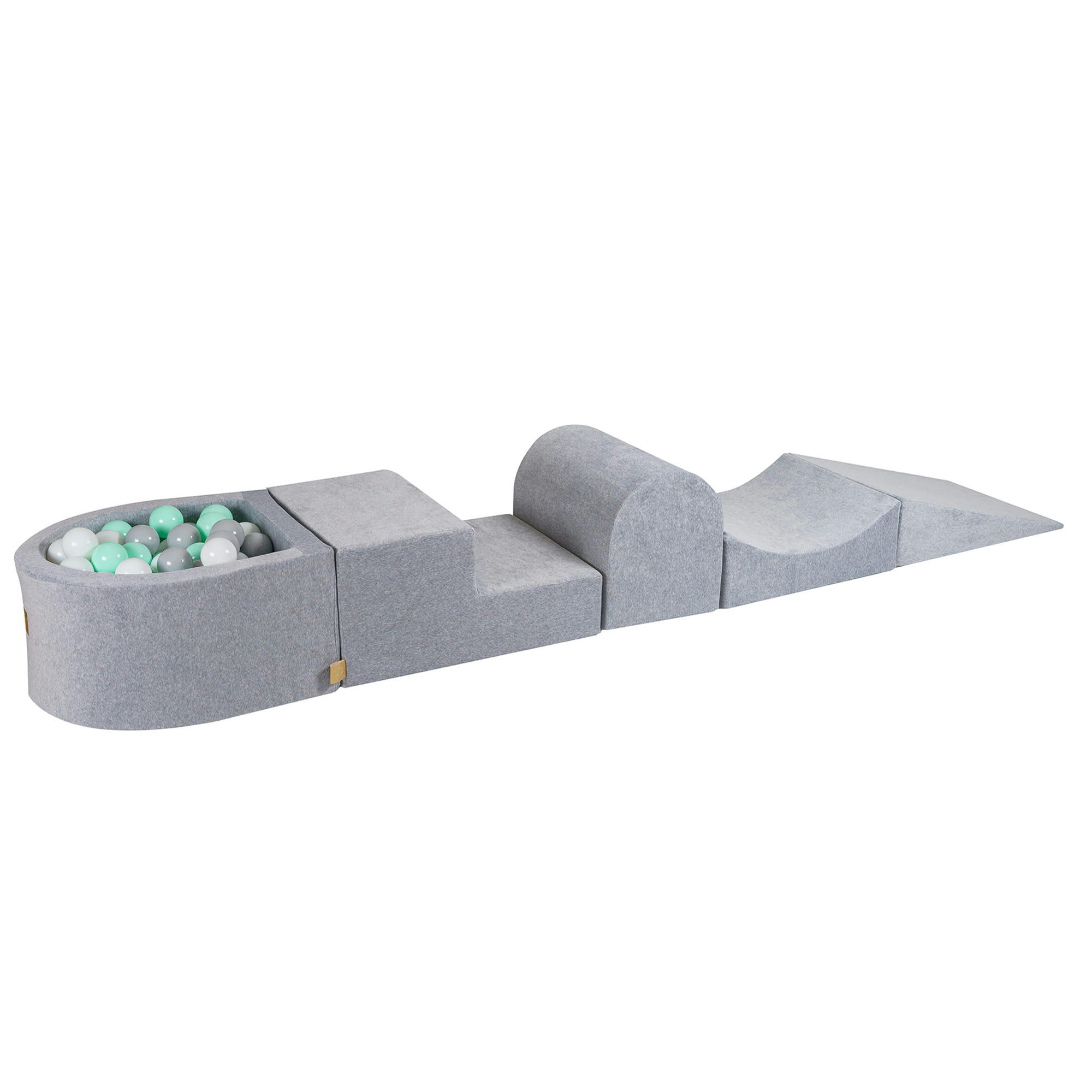 - Aire de jeu mousse avec piscine à balles Blanc/Gris/Menthe W45cm