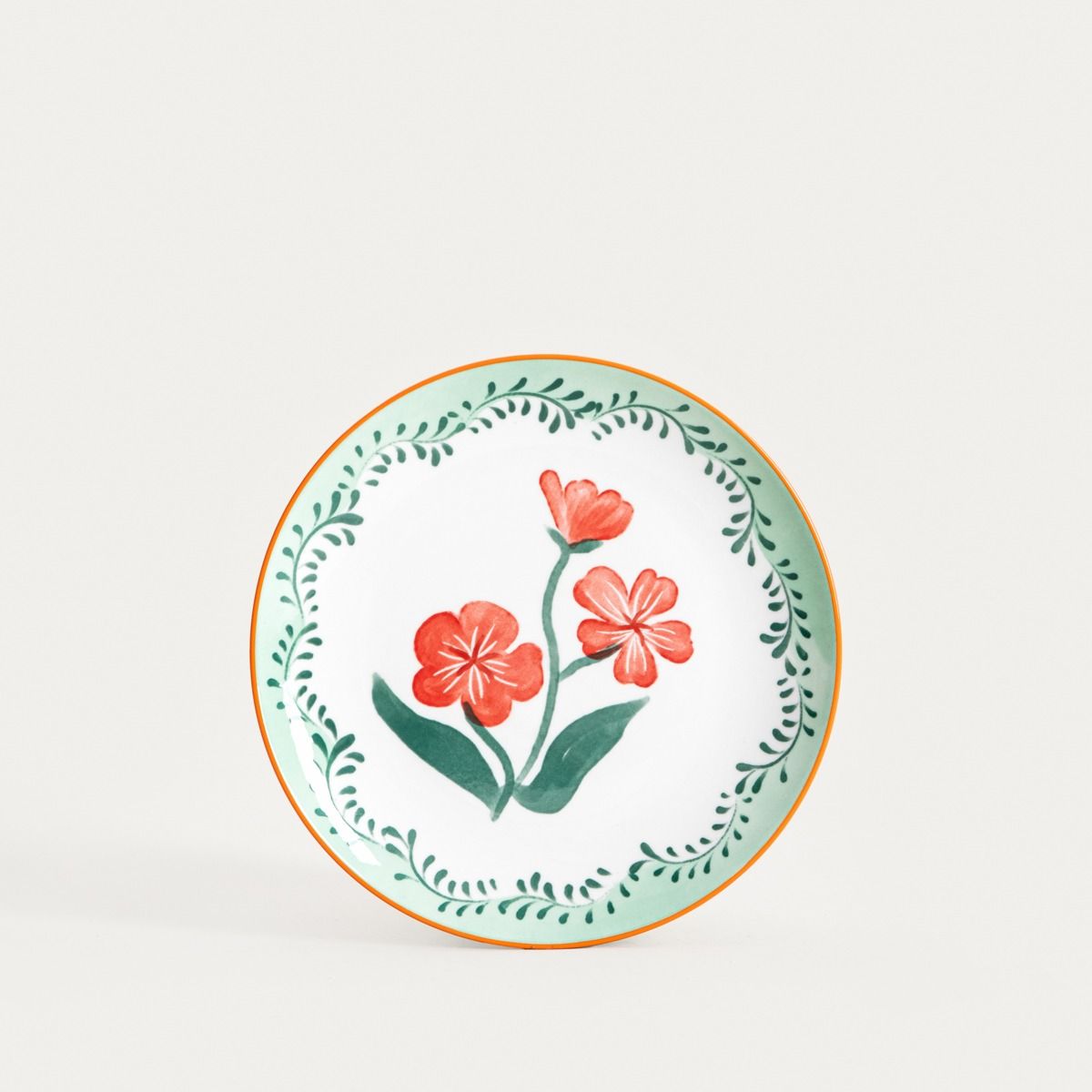 Talerz LIMK deserowy z czerwonymi kwiatkami 20 cm