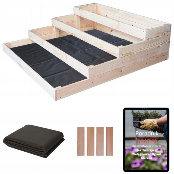 4-Piętrowy Warzywniak SunWood Inspekt Drewniany Zielnik 120x120cm  Poradnik
