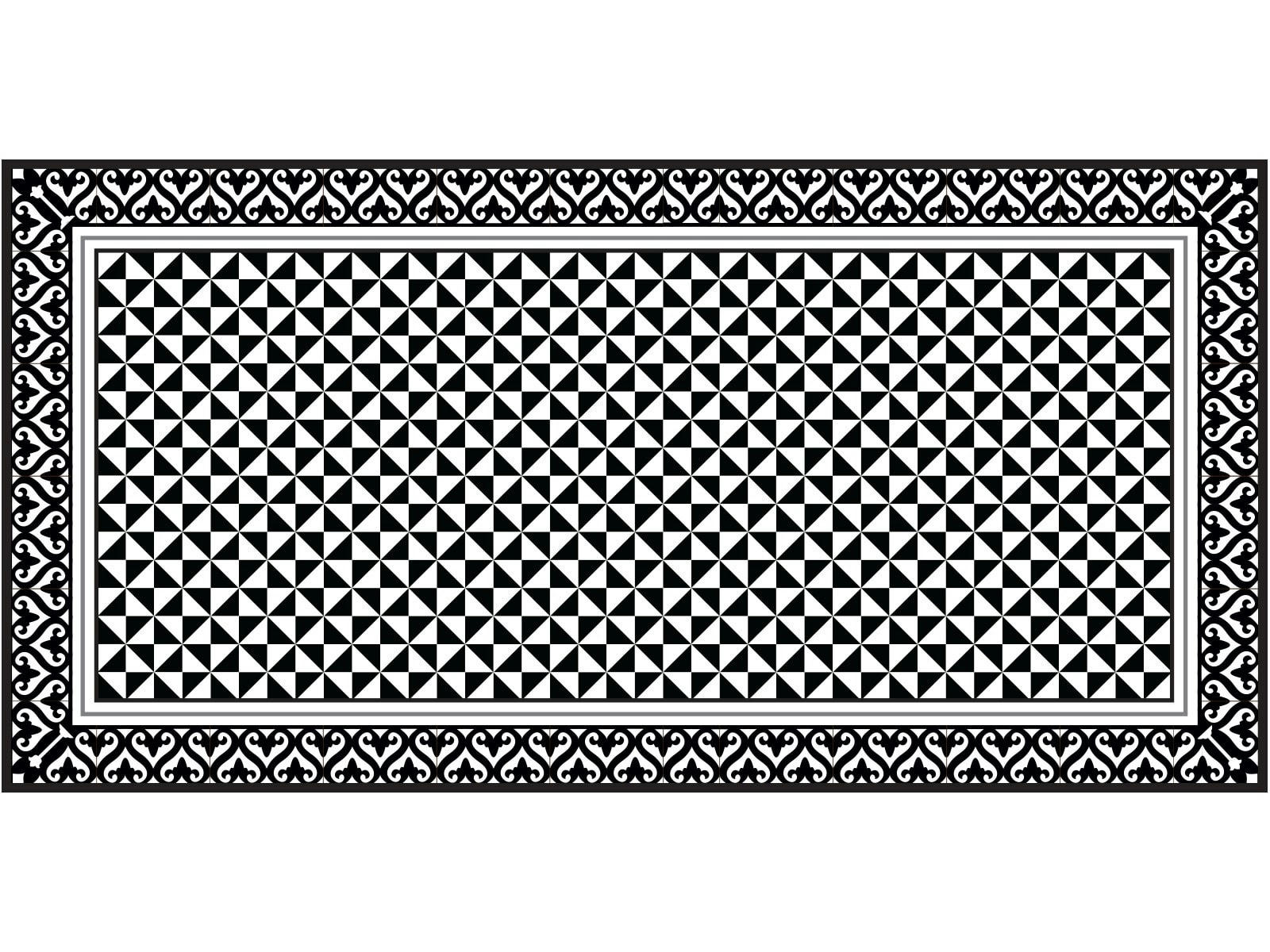 - Tapis vinyle Alcazar noir 100x160cm