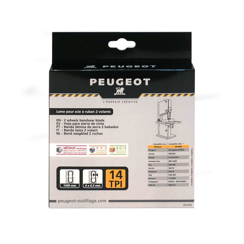Lame de scie à ruban 1400 x 6 mm 14 TPI PEUGEOT