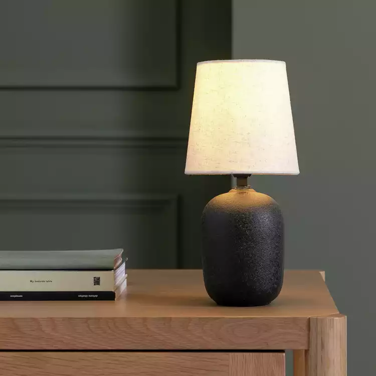 Habitat Mini Ashi Ceramic Table Lamp - Black