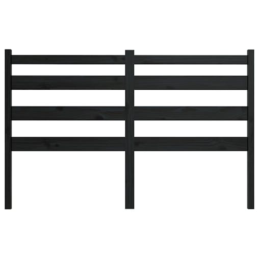 NNEVL Bed Headboard Black 141x4x100 cm Solid Wood Pine