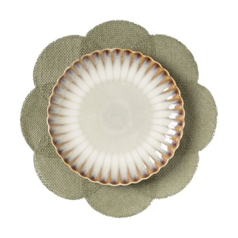 Placemat 3D bloem - groen - &Oslash;38 cm