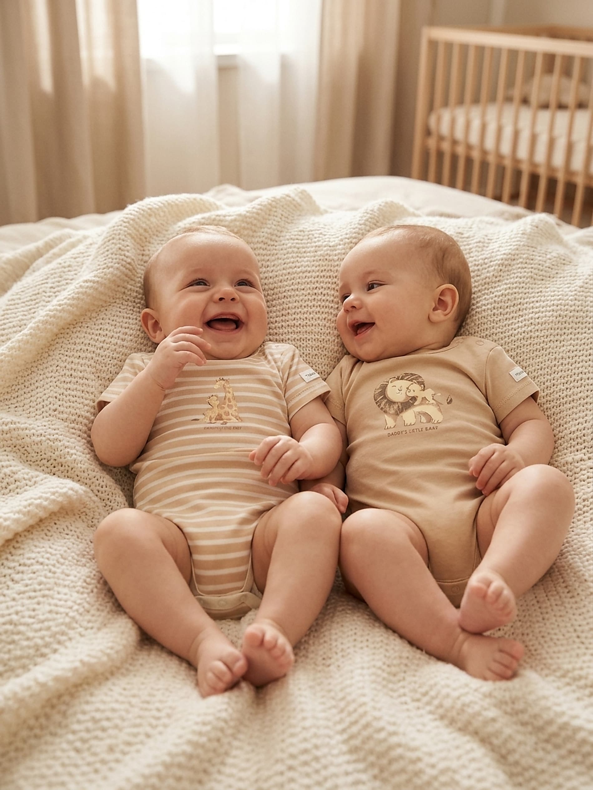 Bawełniane body z motywem zwierząt safari 2 pack