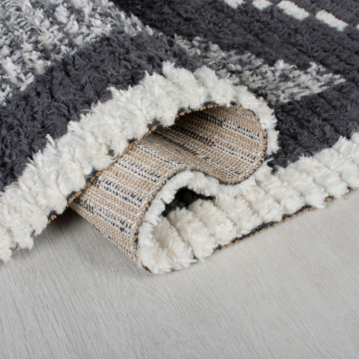 CHESS - Tapis de salon en Polyester Gris foncé 160x230 cm