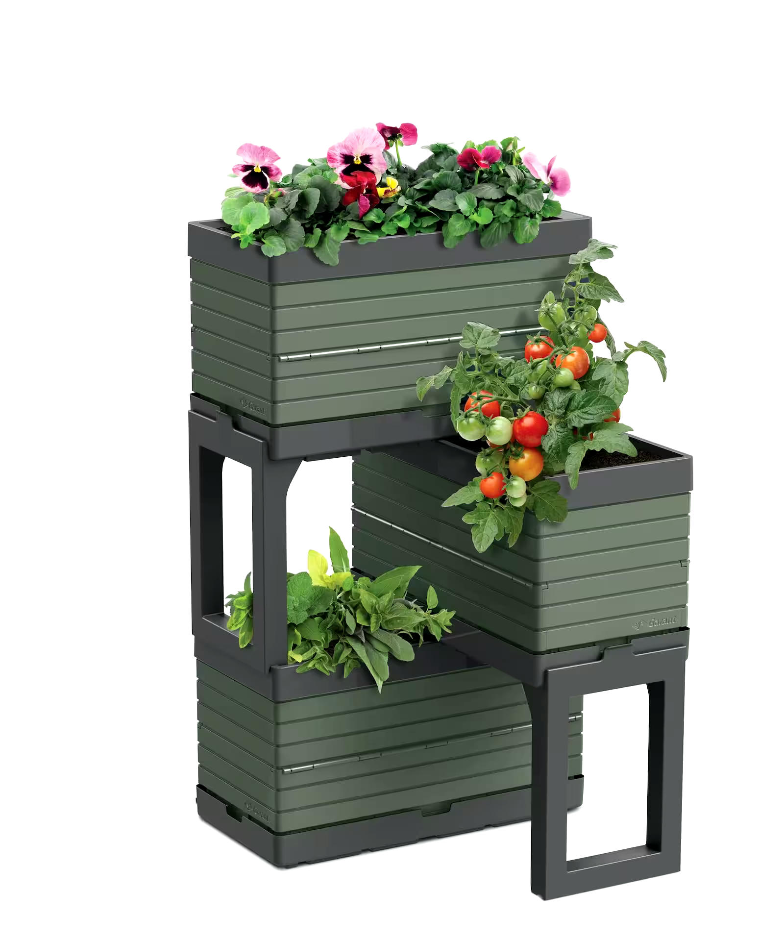 Botanica Modular Raised Garden Bed 3-Planter Kit, Green